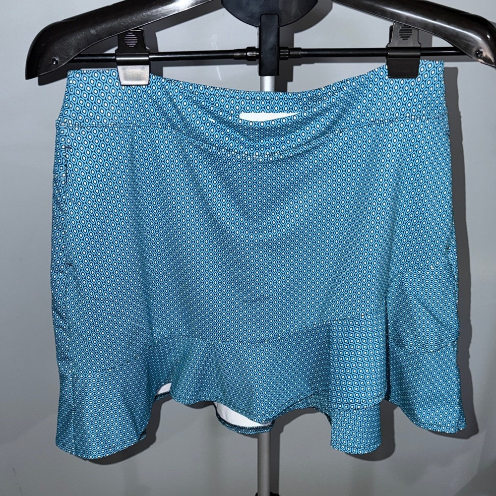 Lady Hagen Blue Patterned Mini Skort